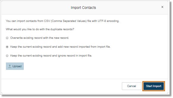 Click Start Import.