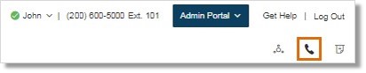 Administrators can click the RingOut button on the Admin Portal page.