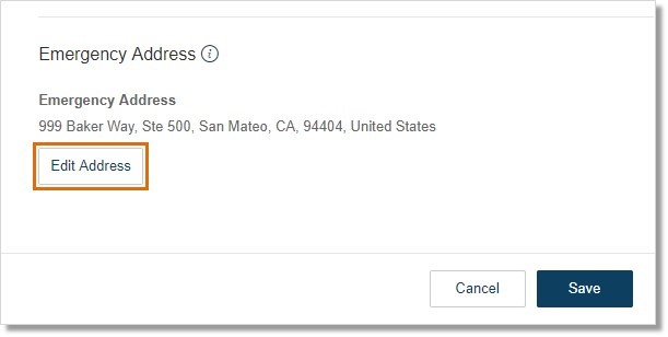 Click the Edit button under Emergency Address.