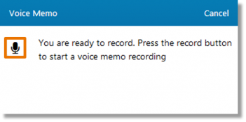 Click the Start Recording icon to start recording the memo.