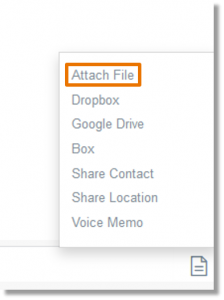 Select the Attach File option, and then browse to the appropriate file.