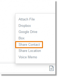 Select the Share Contact option. 