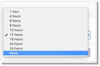 Configure your Hot Desk Session Timeout select between 1-24 hours