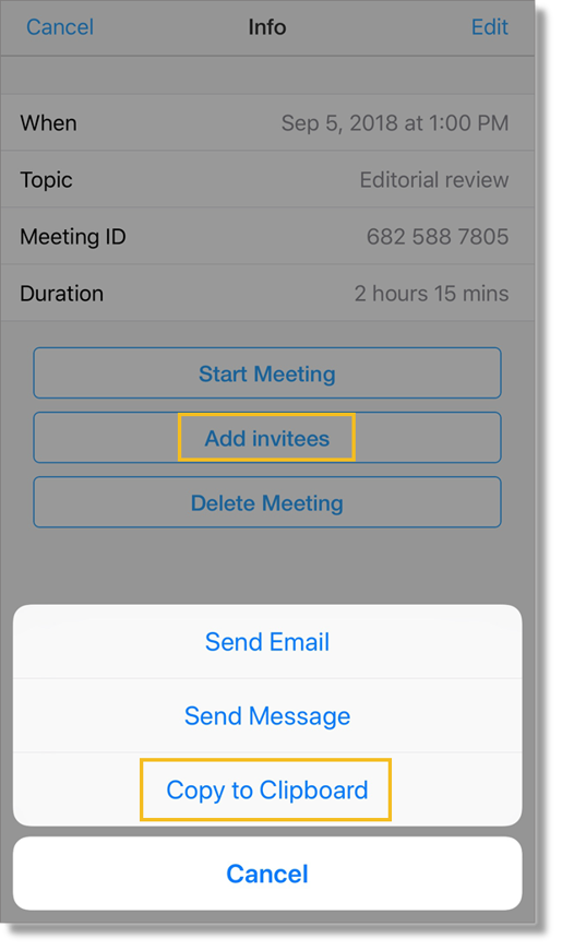 Copy a meeting (mobile)