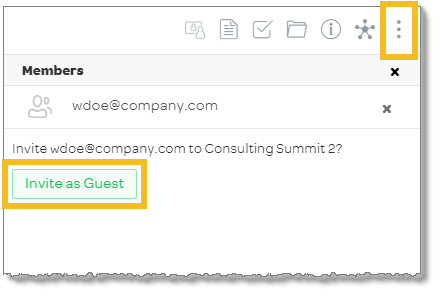 Invite a guest using the Members tab (web and desktop)