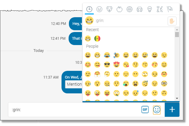 Add an emoji to chat (web and desktop)