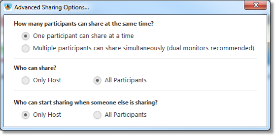 Advanced sharing options (web and desktop)