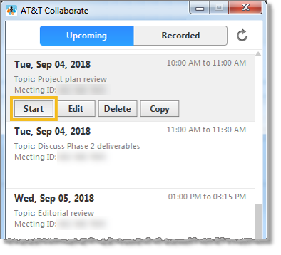 Start meeting (web and desktop)