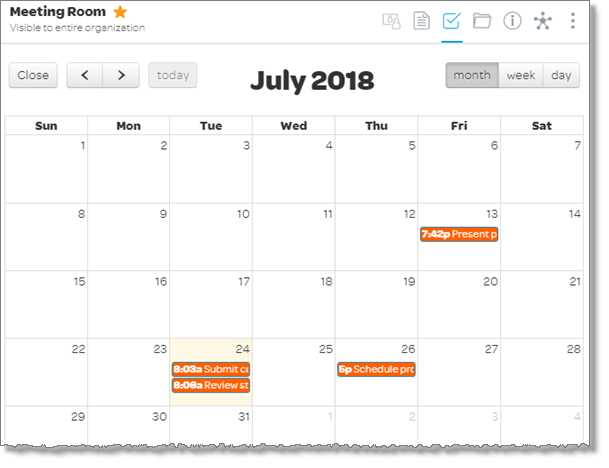 Calendar view