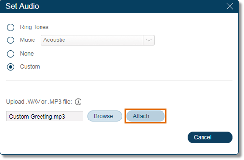 Once you have selected the file, click Attach.