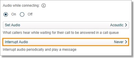 Click Interrupt Audio.
