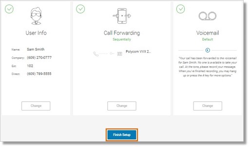 After completing the setup, you can still click Change any time to modify your information.