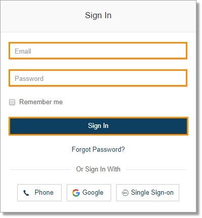 Enter the Email and Password that have been associated with your Office@Hand Account and then, click Sign In.
