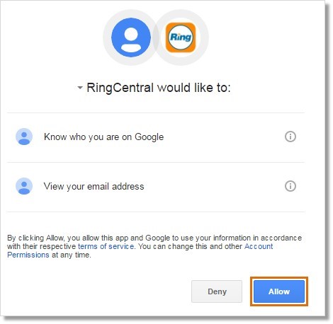 6. Click Allow.