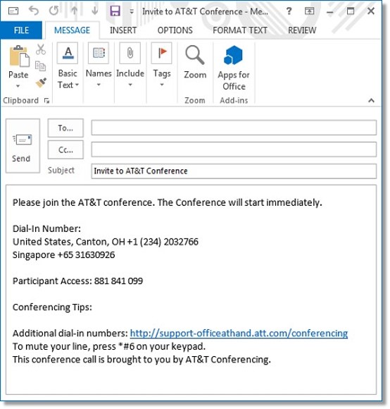 When you click Invite with Email, your computer's default mail program will appear. Enter the Email Address of the Participant that you want to invite and then, click Send.