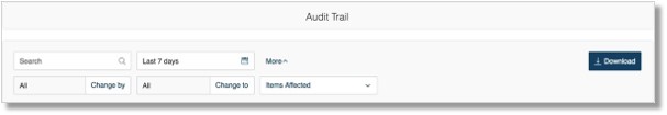 On the Audit Trail Page you can filter the information by: Date / Time (up to the last 90 days).
