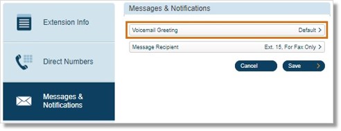 Click Voicemail Greeting.