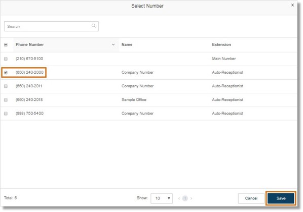Select those numbers you want to handle with this custom rule by checking the box. Click Done, then click Next. Click Save.