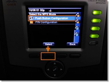 On your phone, highlight Push Button Configuration, and then press Select.