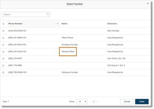 Advanced Call Handling Rule: Called Number condition (User Settings)