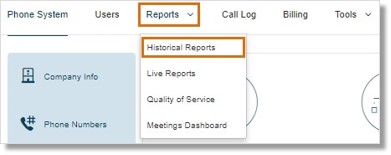 Go to Reports > Historical Reports.