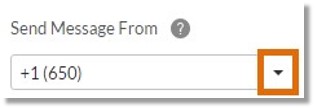 Click the drop-down arrow to choose a number to send a message from.