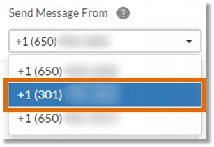 Click the number you want to use for sending a message.