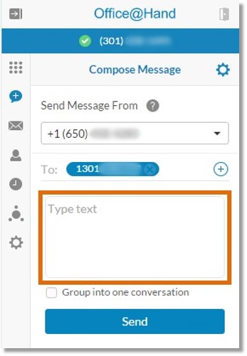 Type your message in the Type text box. 