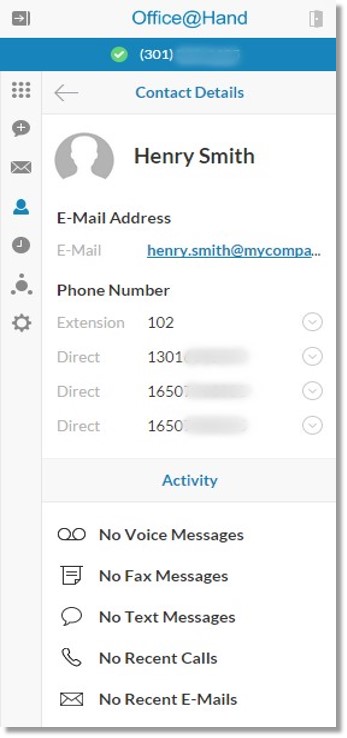 View your contact's details by clicking the Info info icon icon.