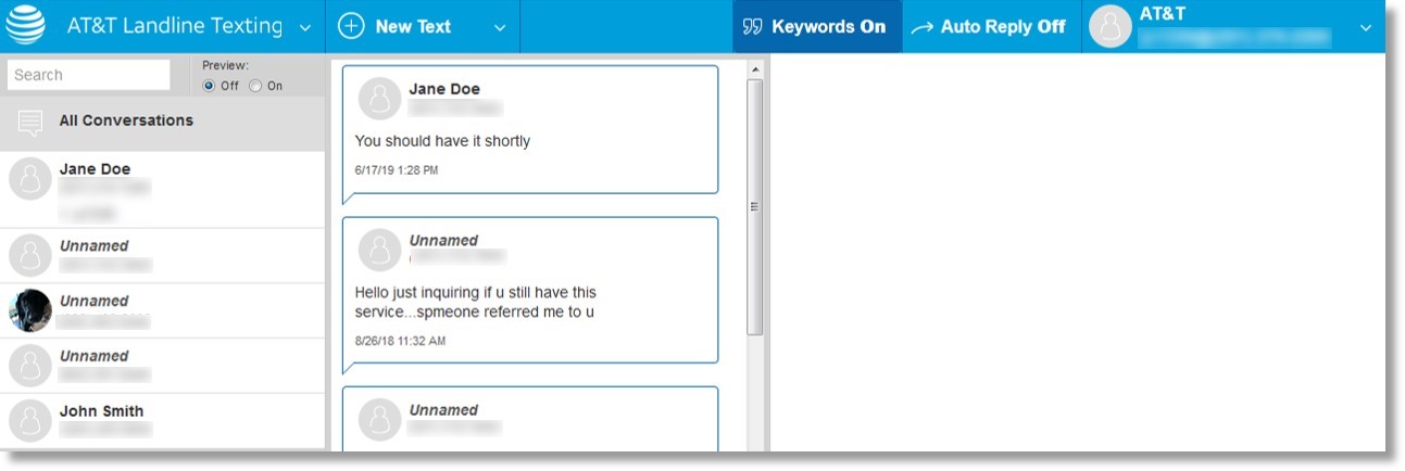 Deleting A Message In The At T Landline Texting Web Application Asecare