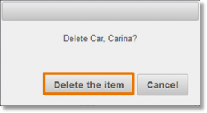 Click Delete the item.