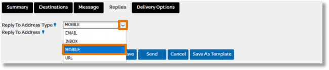 Click the drop-down arrow and select the desired method