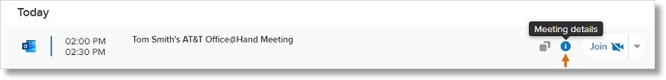 Look for the meeting from the list, then click Meeting details.