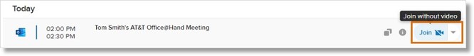 Search for the meeting, then click Join next to the scheduled meeting.