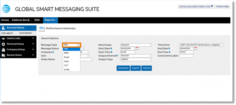 Each field contains either a drop-down field or a field in which you can type.