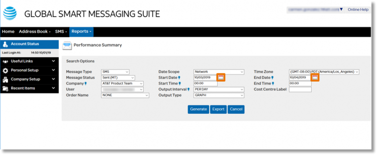 Choose the "Start Date" and "End Date".