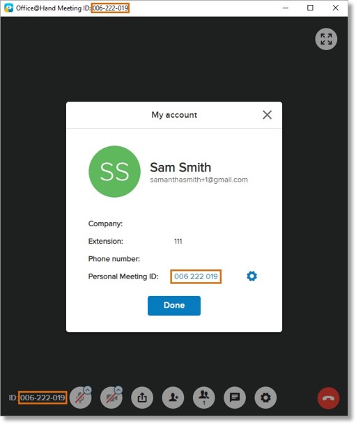 Your PMID will be visible when you start your meetings and should match on your account.