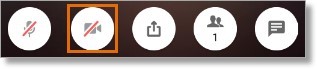 During a meeting, tap the Video icon to turn on / off your camera.