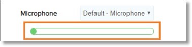 Speak into the microphone and check the audio feedback meter if sound is recognized. Switch devices if needed.