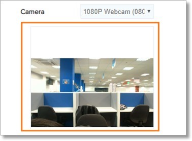 Check the camera preview window if an image from the webcam is shown.