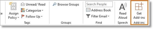 Click the Get Add-ins icon, usually located on the right side of the toolbar.