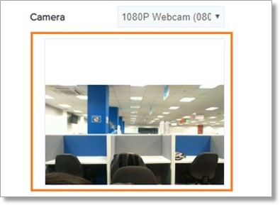 Check the camera preview window if an image from the webcam is shown.