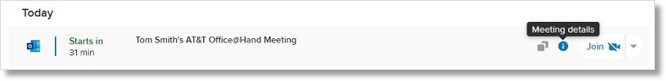 Look for the meeting from the list, then click Meeting details.