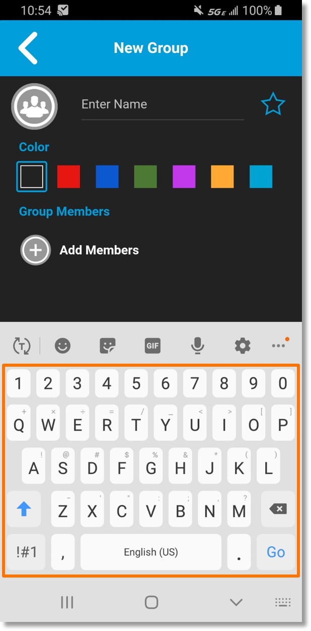 creating a favorite text group android