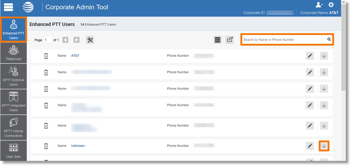 View a user’s information in the AT&T Enhanced Push-to-Talk Corporate ...
