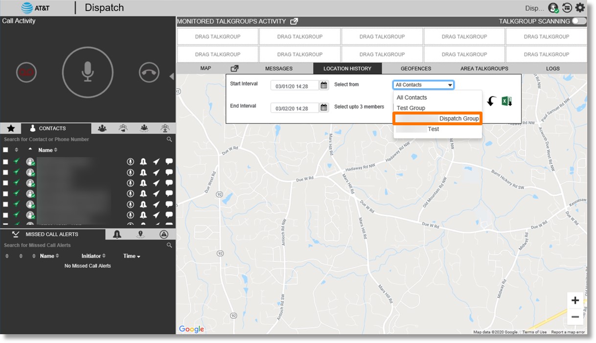 Access a user’s Location History in AT&T Enhanced Push-to-Talk Web ...