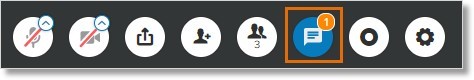 Click the Open chat button in the meeting controls.