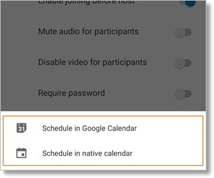 The calendar options available will depend on the email service applications installed on your phone.