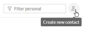 Click on the Create new contact person and plus icon at the top right.