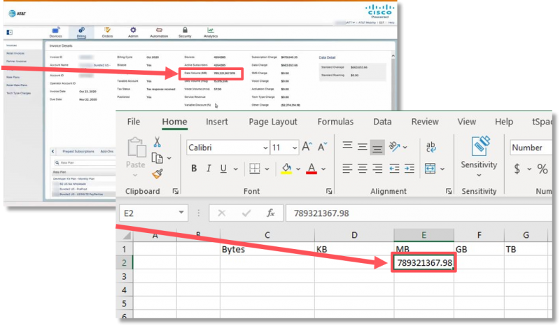 Copy the MB number from the Invoice Details in Control Center to the MB column in the spreadsheet.